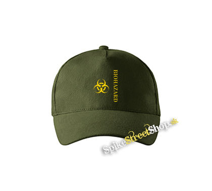 BIOHAZARD - Vertical Yellow Logo Crest - zelená šiltovka vo farbe "military green"