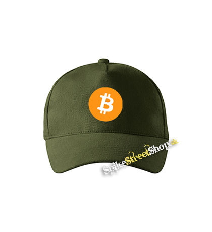 BITCOIN - Crest - zelená šiltovka vo farbe "military green"