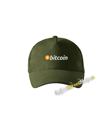 BITCOIN - Logo - zelená šiltovka vo farbe "military green"