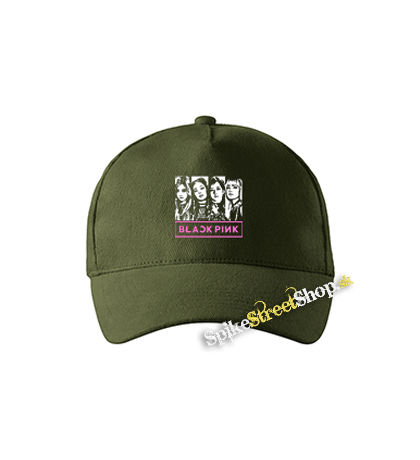 BLACKPINK - Logo & Band - zelená šiltovka vo farbe "military green"