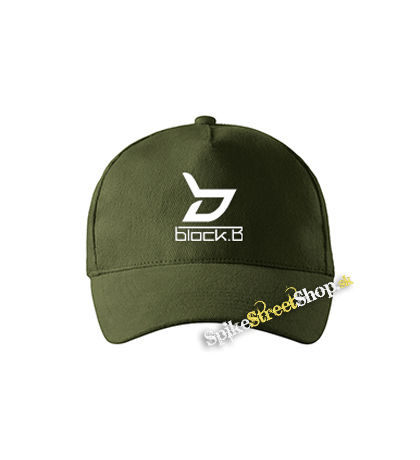 BLOCK B - Logo - zelená šiltovka vo farbe "military green"