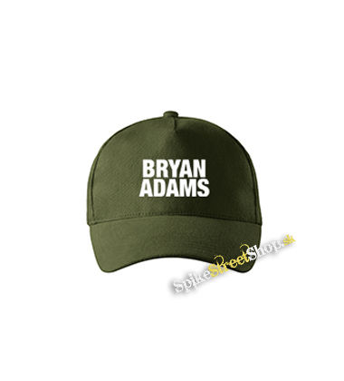 BRYAN ADAMS - Logo - zelená šiltovka vo farbe "military green"