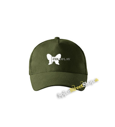 COLDPLAY - Butterfly Logo - zelená šiltovka vo farbe "military green"