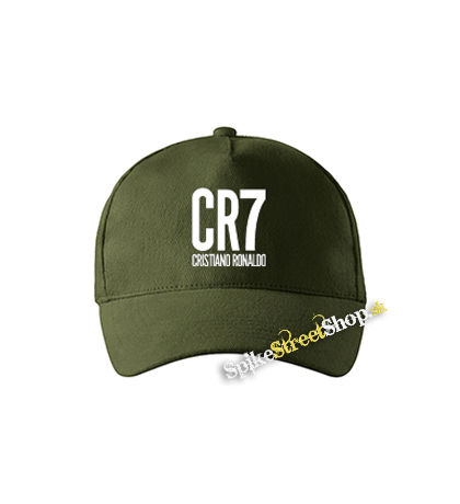 CRISTIANO RONALDO - CR7 Crest - zelená šiltovka vo farbe "military green"