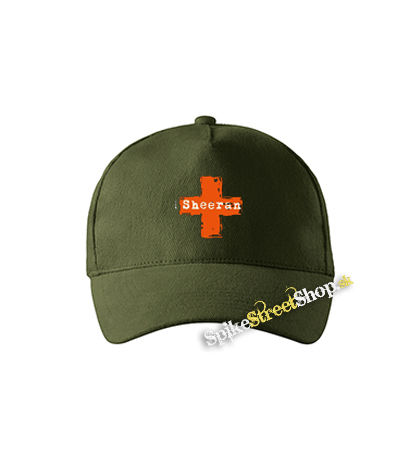 ED SHEERAN + - zelená šiltovka vo farbe "military green"