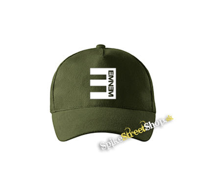 EMINEM - Logo Crest CIERNE - zelená šiltovka vo farbe "military green"