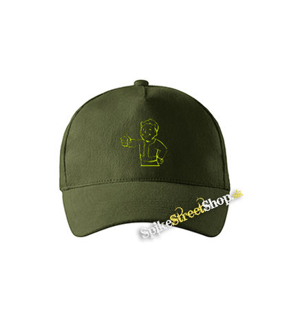 FALLOUT - Vault Boy Green Neon - zelená šiltovka vo farbe "military green"