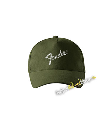 FENDER - Logo Vintage - zelená šiltovka vo farbe "military green"