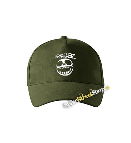 GORILLAZ - Noodle Skull Face - zelená šiltovka vo farbe "military green"
