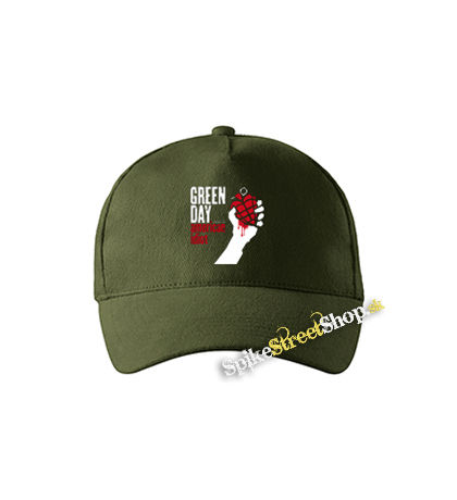 GREEN DAY - American Idiot - zelená šiltovka vo farbe "military green"