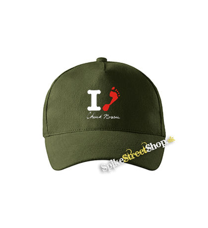 CHUCK NORRIS - I Love Chuck Norris - zelená šiltovka vo farbe "military green"