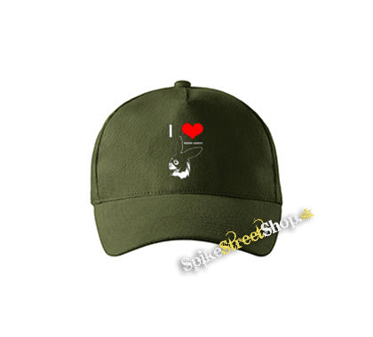 I LOVE ARIANA GRANDE - zelená šiltovka vo farbe "military green"
