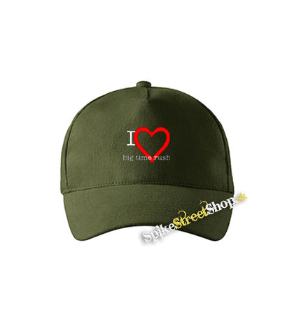I LOVE BIG TIME RUSH - zelená šiltovka vo farbe "military green"