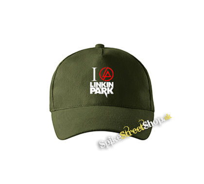 I LOVE LINKIN PARK - Crest Motive - zelená šiltovka vo farbe "military green"