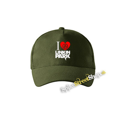 I LOVE LINKIN PARK - zelená šiltovka vo farbe "military green"