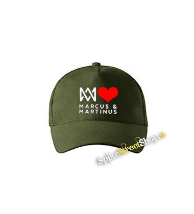 I LOVE MARCUS & MARTINUS - Motive 1 - zelená šiltovka vo farbe "military green"