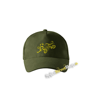 I'M POSITIVE - zelená šiltovka vo farbe "military green"