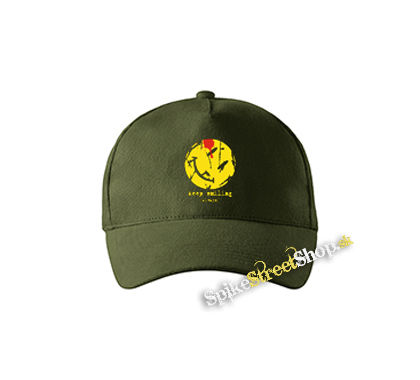 KEEP SMILING ALWAYS - zelená šiltovka vo farbe "military green"