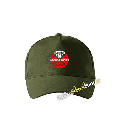 LIFE OF AGONY - Logo Symbol Crest - zelená šiltovka vo farbe "military green"