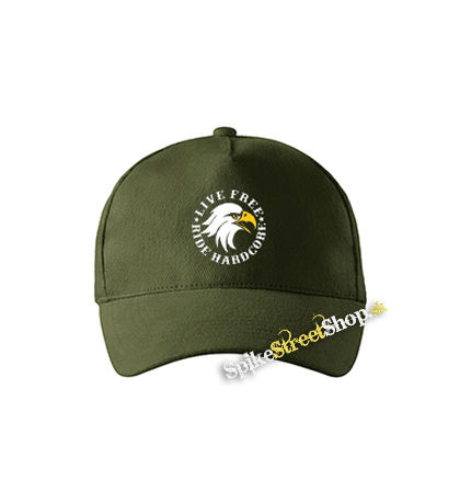 LIVE FREE RIDE HARDCORE EAGLE - zelená šiltovka vo farbe "military green"