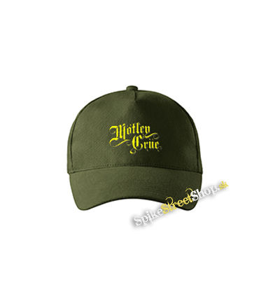 MOTLEY CRUE - Logo - zelená šiltovka vo farbe "military green"