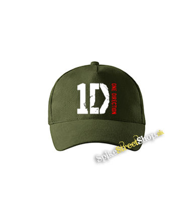 ONE DIRECTION - Red Logo - zelená šiltovka vo farbe "military green"