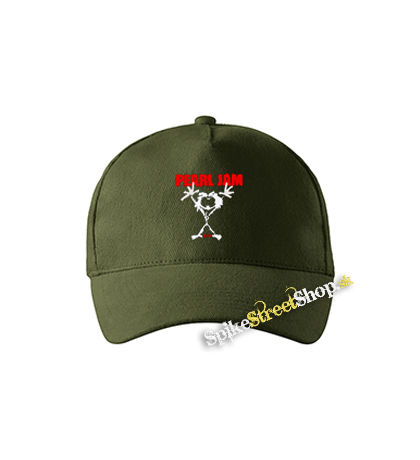 PEARL JAM - Alive Red Black - zelená šiltovka vo farbe "military green"