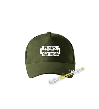 PUNKS NOT DEAD - Žiletka - zelená šiltovka vo farbe "military green"