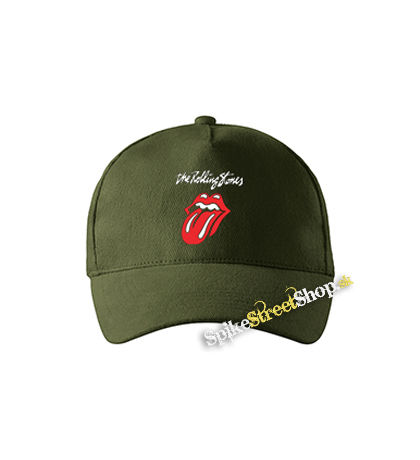 ROLLING STONES - Tongue - zelená šiltovka vo farbe "military green"