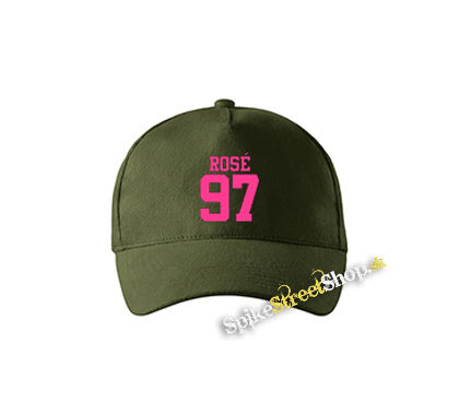 ROSÉ 97 - Pink Logo - zelená šiltovka vo farbe "military green"