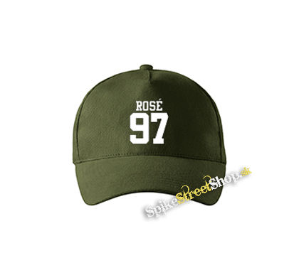 ROSÉ 97 - White Logo - zelená šiltovka vo farbe "military green"