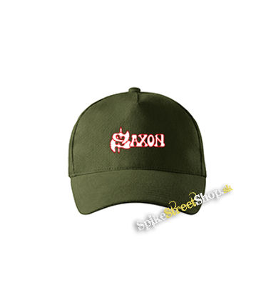 SAXON - Logo - zelená šiltovka vo farbe "military green"