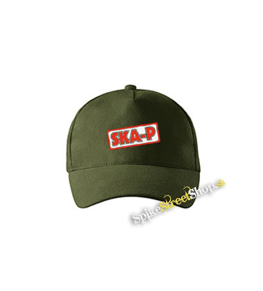 SKA-P - Red Logo - zelená šiltovka vo farbe "military green"