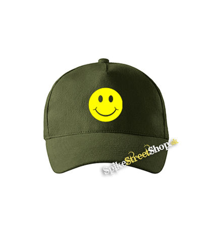 SMAJLÍK - zelená šiltovka vo farbe "military green"