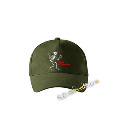 SOCIAL DISTORTION - Skeleton & Logo - zelená šiltovka vo farbe "military green"
