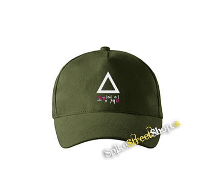 SQUID GAME - Triangle & Symbols - zelená šiltovka vo farbe "military green"