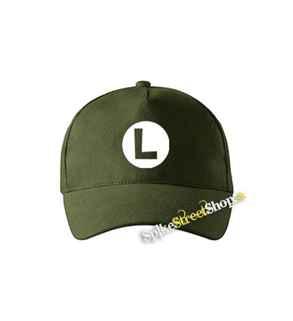 SUPER MARIO - Luigi Logo - zelená šiltovka vo farbe "military green"