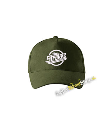 THE STROKES - Logo Band - zelená šiltovka vo farbe "military green"