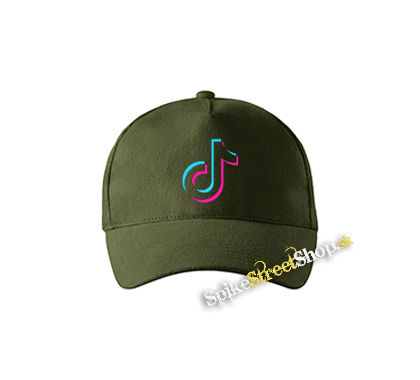 TIK TOK - Znak - zelená šiltovka vo farbe "military green"