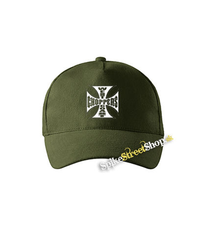 WEST COAST CHOPPERS - Logo - zelená šiltovka vo farbe "military green"