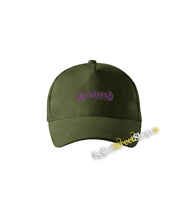 WINDHAND - Logo Purple - zelená šiltovka vo farbe "military green"