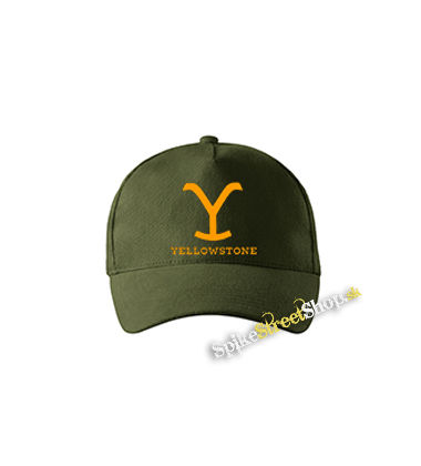 YELLOWSTONE - Logo - zelená šiltovka vo farbe "military green"
