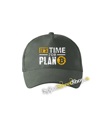 BITCOIN - Its Time For Plan B - šiltovka vo farbe "tmavá bridlica"
