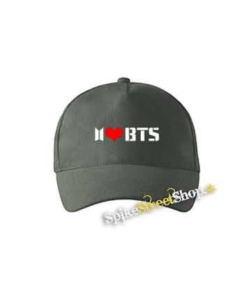 I LOVE BTS - Logo - šiltovka vo farbe "tmavá bridlica"