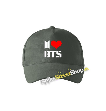 I LOVE BTS - šiltovka vo farbe "tmavá bridlica"