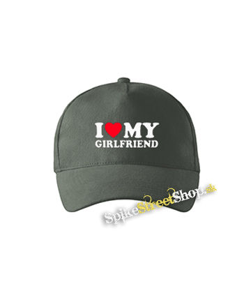 I LOVE MY GIRLFRIEND - šiltovka vo farbe "tmavá bridlica"