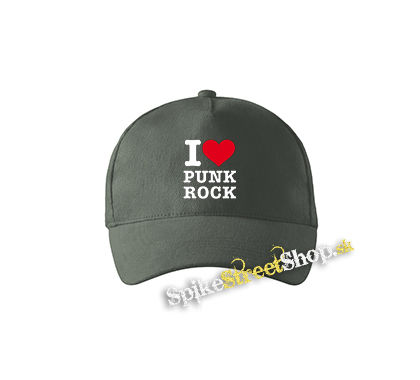 I LOVE PUNKROCK - šiltovka vo farbe "tmavá bridlica"