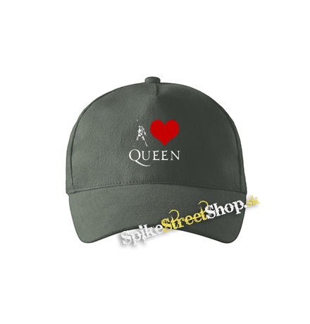 I LOVE QUEEN - šiltovka vo farbe "tmavá bridlica"
