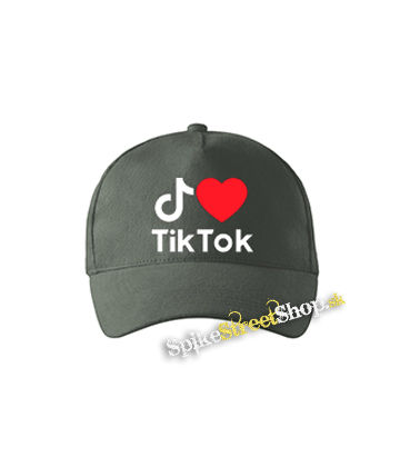 I LOVE TIK TOK - šiltovka vo farbe "tmavá bridlica"