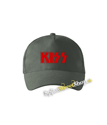 KISS - Red Logo - šiltovka vo farbe "tmavá bridlica"